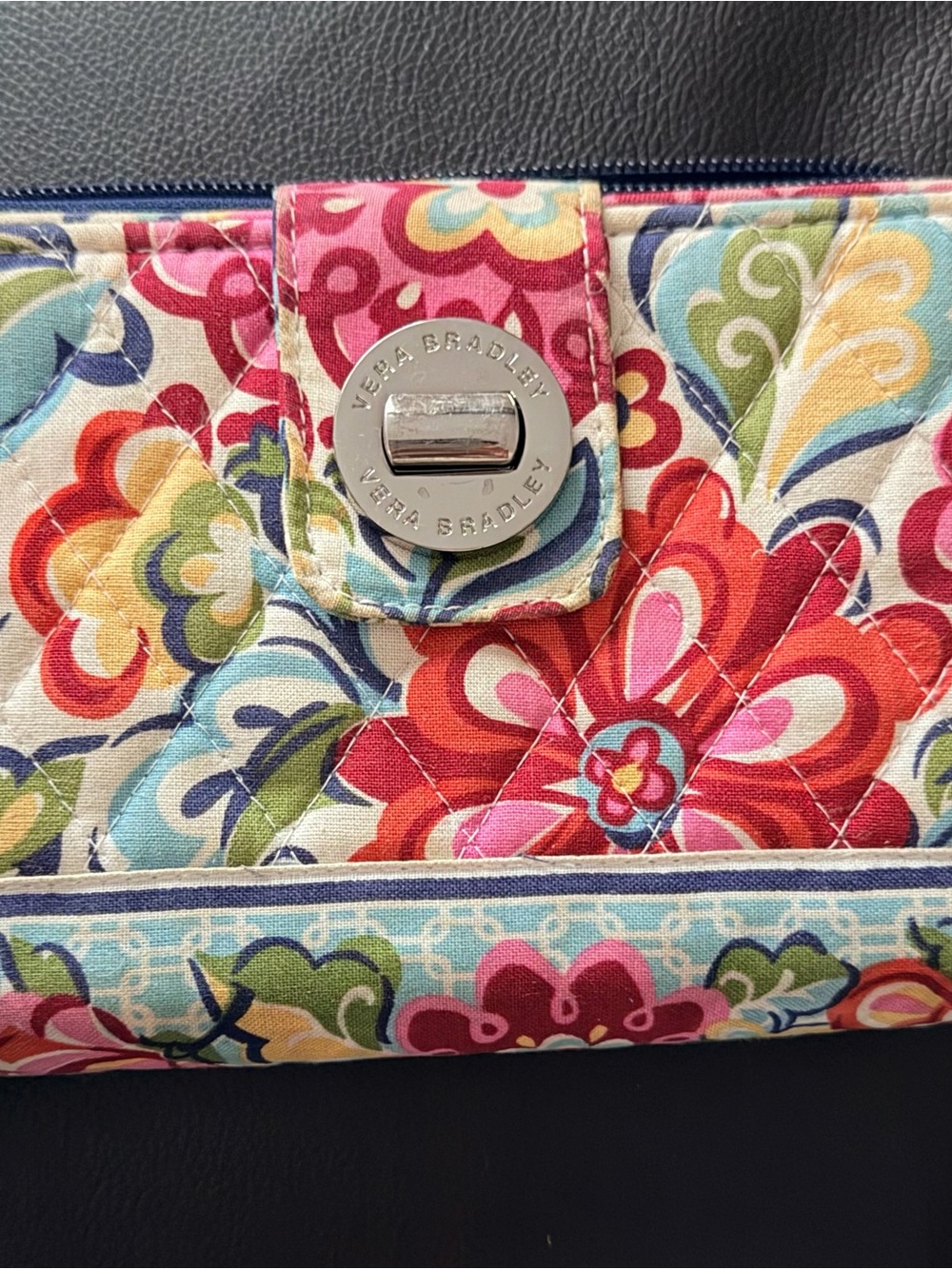 Vera Bradley Multicolor Quilted Floral Turn-Lock Wallet
